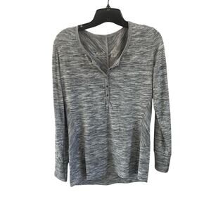 KUHL Svenna Gray Space Dye Henley Top Women’s Small Long Sleeve Pullover
